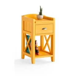 Mesita De Noche Estrecha Madera 36 Cm VERONA