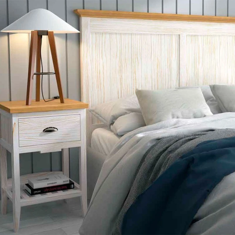 Mesita De Noche Madera De Pino 1 Cajon NANTES 3 Mesita De Noche Madera De Pino 1 Cajon NANTES