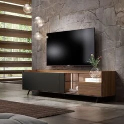Loft - Mueble De Tv Con Patas Metalicas Y Luz Led