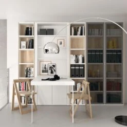 MUSS - LIBRERIA MODULAR A MEDIDA CON MESA ABATIBLE