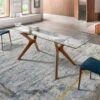 Mesa De Comedor Extensible De Cristal Y Madera LIN -Demarques Tienda nacher mesa de comedor moderna extensible lin