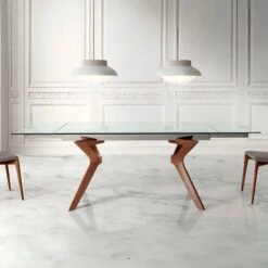 Mesa De Comedor Extensible De Cristal Y Madera LIN 9 Mesa De Comedor Extensible De Cristal Y Madera LIN -Demarques Tienda nacher mesa de comedor moderna extensible lin 3