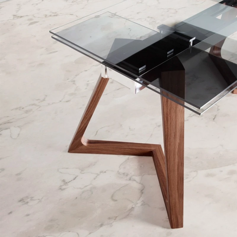 Mesa De Comedor De Cristal Extensible NIL 6 Mesa De Comedor De Cristal Extensible NIL - Imagen 4