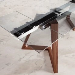 Mesa De Comedor De Cristal Extensible NIL 13 Mesa De Comedor De Cristal Extensible NIL -Demarques Tienda nacher mesa de comedor moderna extensible nil 4