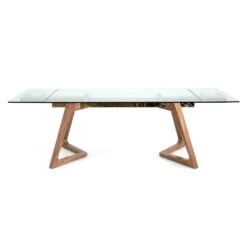 Mesa De Comedor De Cristal Extensible NIL 14 Mesa De Comedor De Cristal Extensible NIL -Demarques Tienda nacher mesa de comedor moderna extensible nil 5