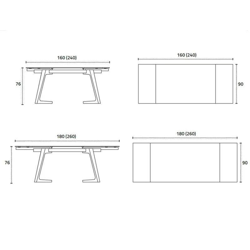 Mesa De Comedor De Cristal Extensible NIL 9 Mesa De Comedor De Cristal Extensible NIL - Imagen 7