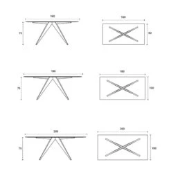 Mesa De Cristal Con Patas De Madera AUGUSTA 9 Mesa De Cristal Con Patas De Madera AUGUSTA -Demarques Tienda nacher mesa de comedor moderna rectangular augusta 3