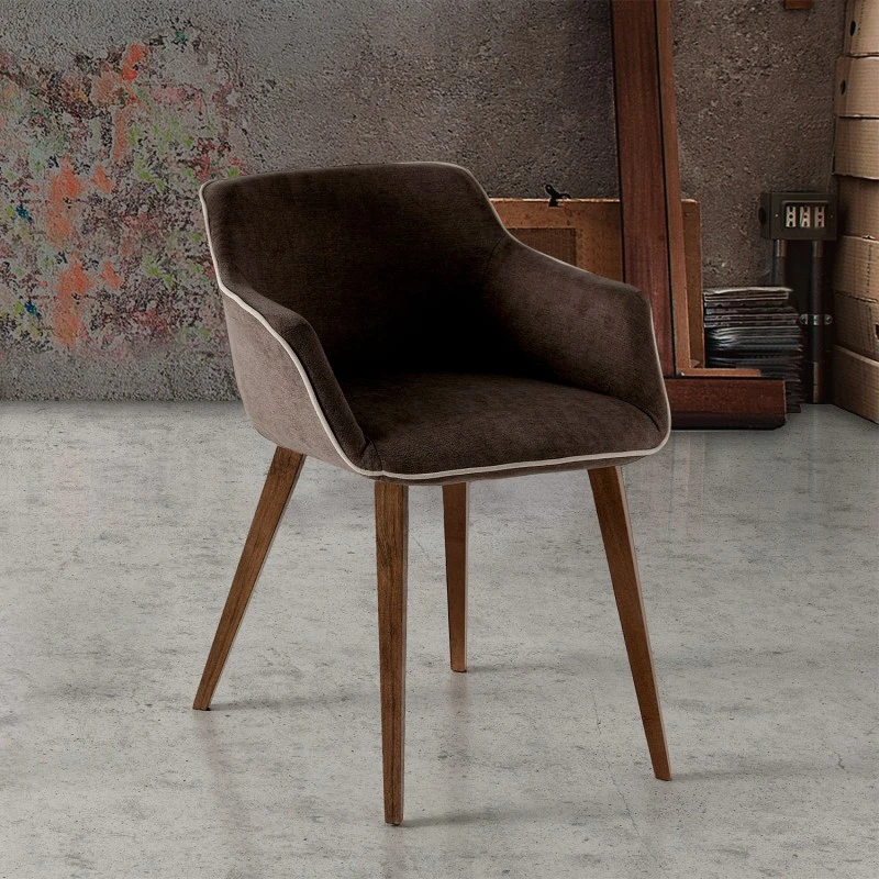 Silla Tapizada Con Reposabrazos Y Patas De Madera Cuadradas JAX B 4 Silla Tapizada Con Reposabrazos Y Patas De Madera Cuadradas JAX B - Imagen 2