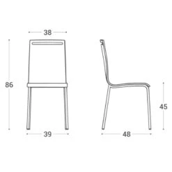 Silla De Cocina De Madera Y Estrutura Metalica NERA -Demarques Tienda nera silla de madera y estructura metalica 4