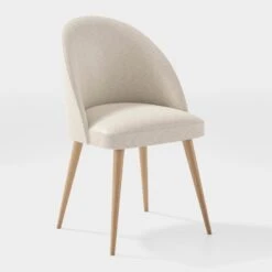 Silla De Comedor Tapizada Con Patas De Madera NIM -Demarques Tienda nim silla de comedor tapizada con patas de madera 4