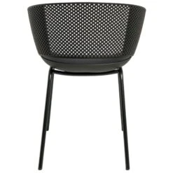 Silla Decocina En Polipropileno Y Patas Metalicas Negras NOELLE -Demarques Tienda noelle silla negra en polipropileno y patas metalicas 4
