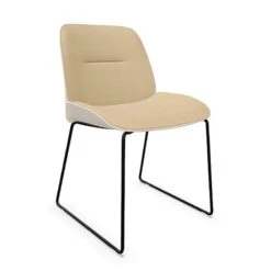 NUEZ - SILLA PATAS METALICAS PATIN ASIENTO Y RESPALDO TAPIZADO