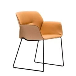 Sillon NUEZ Con Patas Patin Y Asiento Con Respaldo Tapizado -Demarques Tienda nuez sillon con metalicas andreu world 2