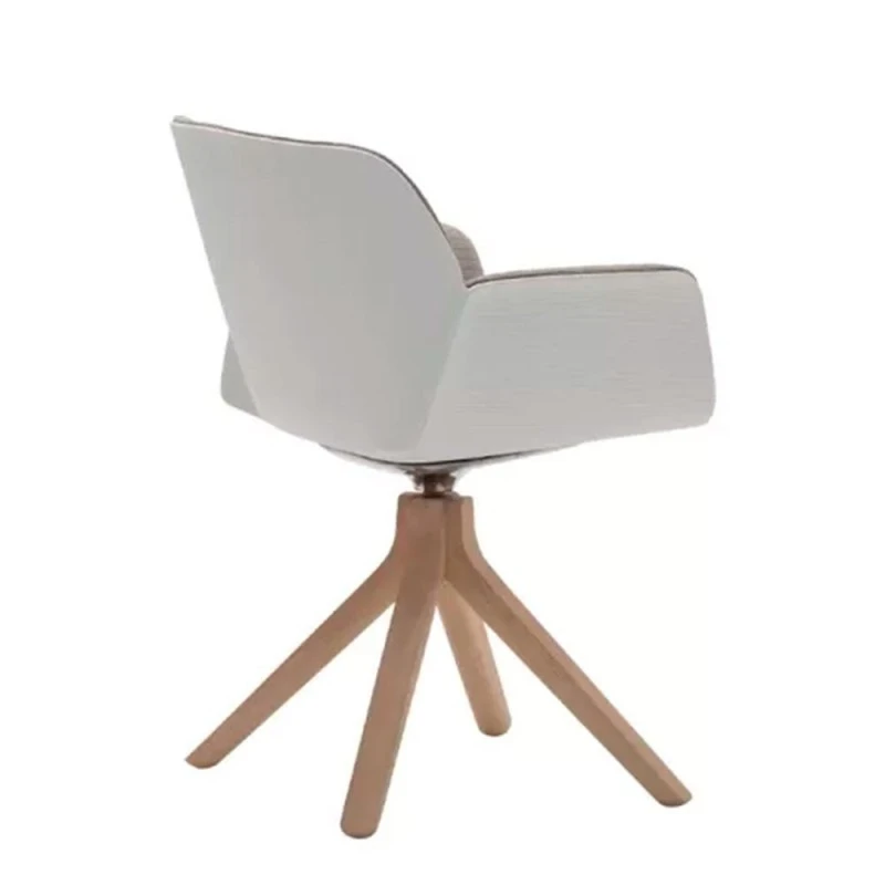 NUEZ - SILLON GIRATORIO PATAS CENTRALES MADERA ASIENTO Y RESPALDO TAPIZADO 5 NUEZ - SILLON GIRATORIO PATAS CENTRALES MADERA ASIENTO Y RESPALDO TAPIZADO - Imagen 3