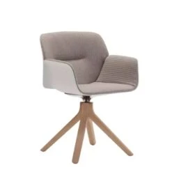 NUEZ - SILLON GIRATORIO PATAS CENTRALES MADERA ASIENTO Y RESPALDO TAPIZADO 10 NUEZ - SILLON GIRATORIO PATAS CENTRALES MADERA ASIENTO Y RESPALDO TAPIZADO -Demarques Tienda nuez sillon giratorio con patas centrales madera andreu world 3