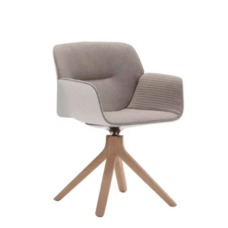 NUEZ - SILLON GIRATORIO PATAS CENTRALES MADERA ASIENTO Y RESPALDO TAPIZADO 6 NUEZ - SILLON GIRATORIO PATAS CENTRALES MADERA ASIENTO Y RESPALDO TAPIZADO - Imagen 4