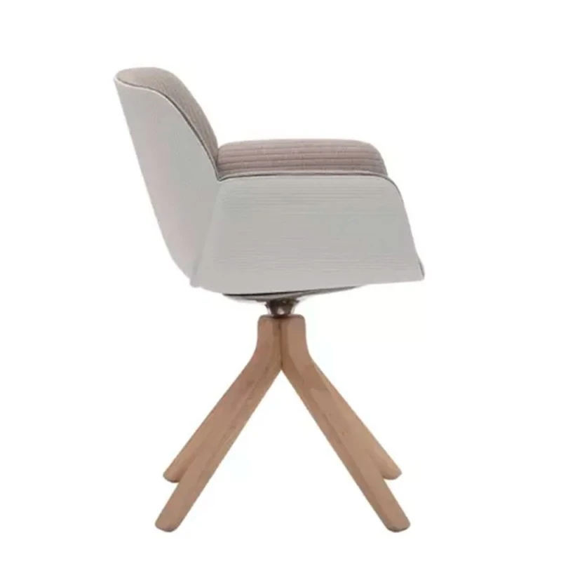 NUEZ - SILLON GIRATORIO PATAS CENTRALES MADERA ASIENTO Y RESPALDO TAPIZADO 7 NUEZ - SILLON GIRATORIO PATAS CENTRALES MADERA ASIENTO Y RESPALDO TAPIZADO - Imagen 5