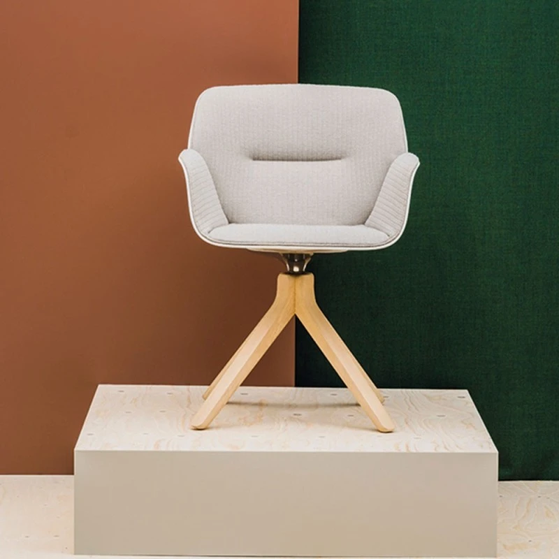 NUEZ - SILLON GIRATORIO PATAS CENTRALES MADERA ASIENTO Y RESPALDO TAPIZADO 3 NUEZ - SILLON GIRATORIO PATAS CENTRALES MADERA ASIENTO Y RESPALDO TAPIZADO