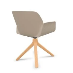 NUEZ - SILLON GIRATORIO PATA CENTRAL MADERA ASIENTO TAPIZADO -Demarques Tienda nuez sillon giratorio pata central madera asiento tapizado 2