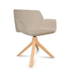 NUEZ - SILLON GIRATORIO PATA CENTRAL MADERA ASIENTO TAPIZADO