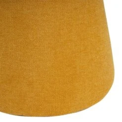 Puff Redondo Tapizado Tela Color Mostaza ALBIN -Demarques Tienda puff redondo tapizado tela color mostaza albin 3