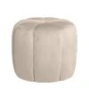 Puff Redondo Tapizado Terciopelo Beige BERTO -Demarques Tienda puff redondo tapizado terciopelo beige berto