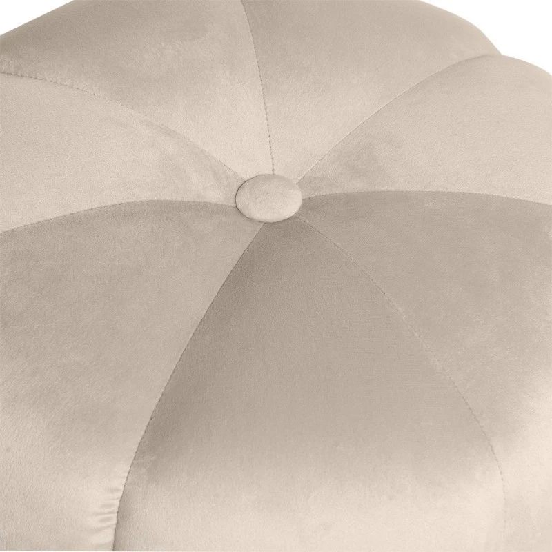 Puff Redondo Tapizado Terciopelo Beige BERTO 5 Puff Redondo Tapizado Terciopelo Beige BERTO - Imagen 3