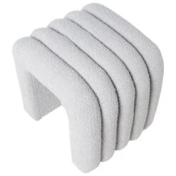 Puff Tapizado En Tela Borreguito Color Gris EDY -Demarques Tienda puff tapizado en tela borreguito color gris edy 3