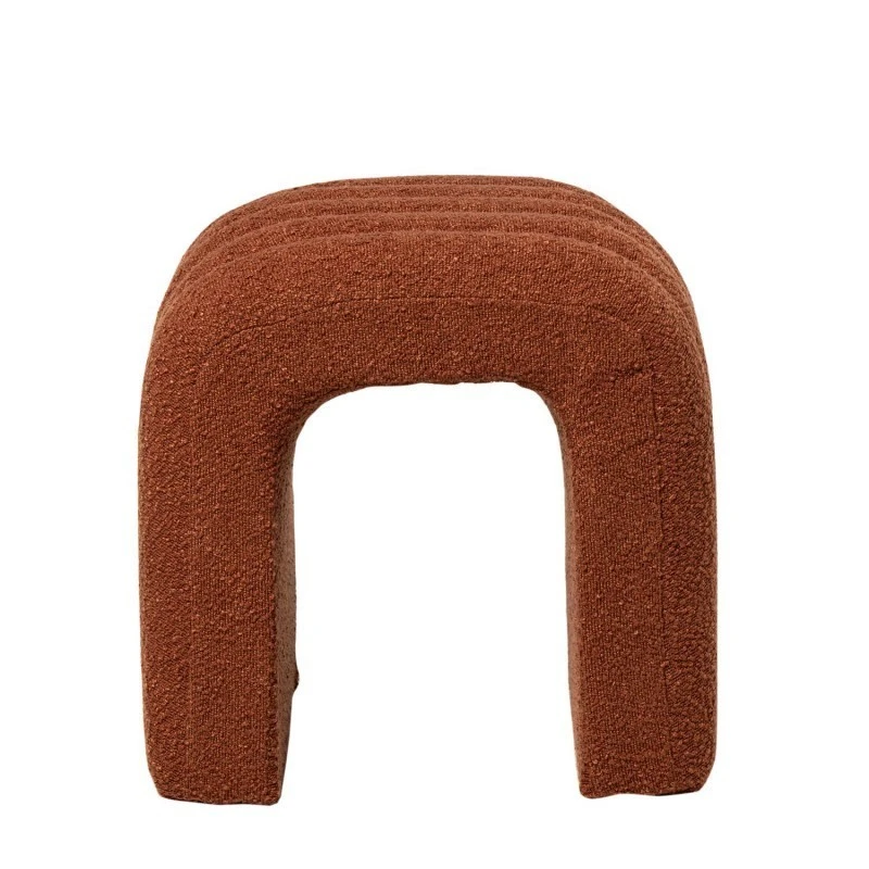 Puff Tapizado En Tela Borreguito Color Terracota EDY 4 Puff Tapizado En Tela Borreguito Color Terracota EDY - Imagen 2