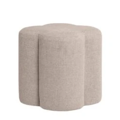 Puff Tapizado Tela Color Beige ARTUR