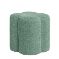 Puff Tapizado Tela Color Menta ARTUR