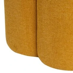 Puff Tapizado Tela Color Mostaza ARTUR -Demarques Tienda puff tapizado tela color mostaza artur 2