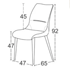 Silla Tapizada Tela Belfast Y Patas Metalicas BEA -Demarques Tienda silla bea tapizado tela belfast 2