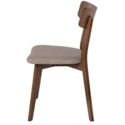 Silla De Comedor De Madera Nogal Con Asiento Tapizado KEIRA 11 Silla De Comedor De Madera Nogal Con Asiento Tapizado KEIRA -Demarques Tienda silla comedor nordica koping nogal tapizado beige 2