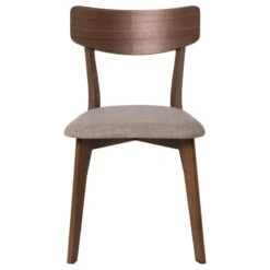 Silla De Comedor De Madera Nogal Con Asiento Tapizado KEIRA 12 Silla De Comedor De Madera Nogal Con Asiento Tapizado KEIRA -Demarques Tienda silla comedor nordica koping nogal tapizado beige 3