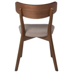 Silla De Comedor De Madera Nogal Con Asiento Tapizado KEIRA 13 Silla De Comedor De Madera Nogal Con Asiento Tapizado KEIRA -Demarques Tienda silla comedor nordica koping nogal tapizado beige 4