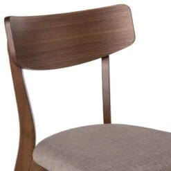 Silla De Comedor De Madera Nogal Con Asiento Tapizado KEIRA 14 Silla De Comedor De Madera Nogal Con Asiento Tapizado KEIRA -Demarques Tienda silla comedor nordica koping nogal tapizado beige 5