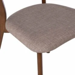 Silla De Comedor De Madera Nogal Con Asiento Tapizado KEIRA 15 Silla De Comedor De Madera Nogal Con Asiento Tapizado KEIRA -Demarques Tienda silla comedor nordica koping nogal tapizado beige 6