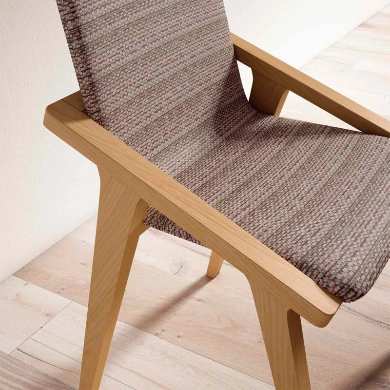 Silla De Comedor Tapizada Con Estrutura Madera APLY 4 Silla De Comedor Tapizada Con Estrutura Madera APLY - Imagen 2