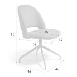 Silla De Comedor Giratoria Tapizada Patas Metalicas CASSIA C 11 Silla De Comedor Giratoria Tapizada Patas Metalicas CASSIA C -Demarques Tienda silla de comedor cassia b patas metalicas centradas 4