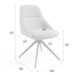 Silla De Comedor Giratoria Tapizada Con Patas Metalicas ABBY C -Demarques Tienda silla de comedor giratoria tapizada con patas metalicas abby c 4