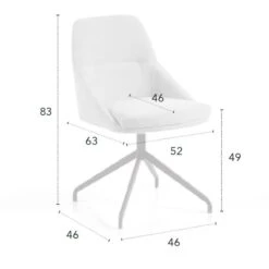 Silla De Comedor Giratoria Tapizada Con Patas Metalicas ABBY B -Demarques Tienda silla de comedor tapizada abby b 4