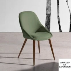 Silla De Comedor Tapizada Con Patas De Madera CHIARA A