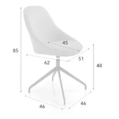 Silla Giratoria Tapizada Con Patas Metalicas CHIARA B -Demarques Tienda silla de comedor tapizada chiara b con patas metalicas 4