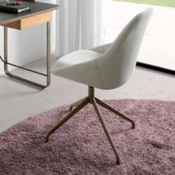 Silla Giratoria Tapizada Con Patas Metalicas CHIARA B -Demarques Tienda silla de comedor tapizada chiara b con patas metalicas 6
