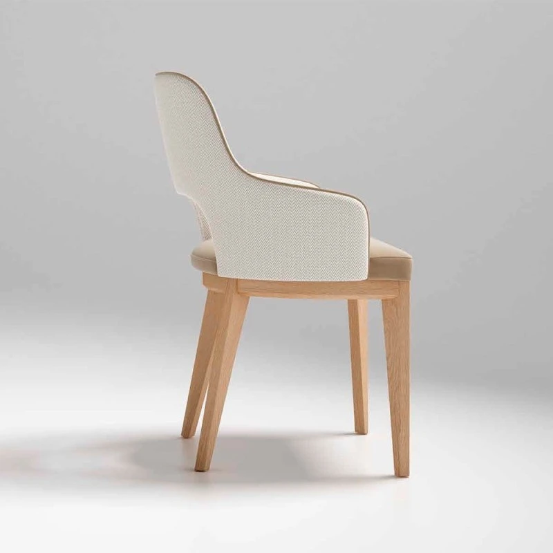 Silla De Comedor Tapizada Con Patas De Madera PEACH 4 Silla De Comedor Tapizada Con Patas De Madera PEACH - Imagen 2