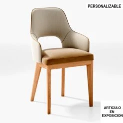 Silla De Comedor Tapizada Con Patas De Madera PEACH