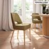 Silla De Comedor Tapizada Con Patas De Madera SMART -Demarques Tienda silla de comedor tapizada con patas de madera smart