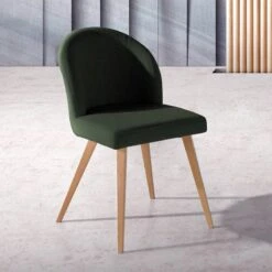 Silla De Comedor Tapizada Con Patas Madera EDA B