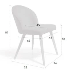 Silla De Comedor Tapizada Con Patas Madera EDA B 11 Silla De Comedor Tapizada Con Patas Madera EDA B -Demarques Tienda silla de comedor tapizada con patas madera eda b 4